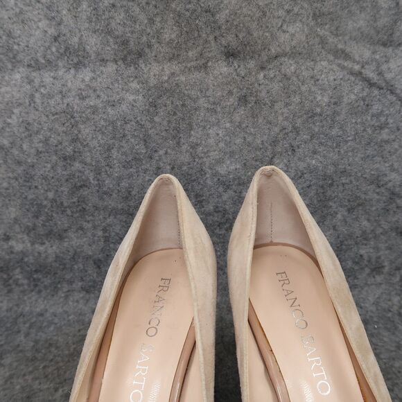 Franco Sarto Shoes Womens 7.5 Pump Platform Fashion Suede Beige Round Toe Orlina - Picture 5 of 16